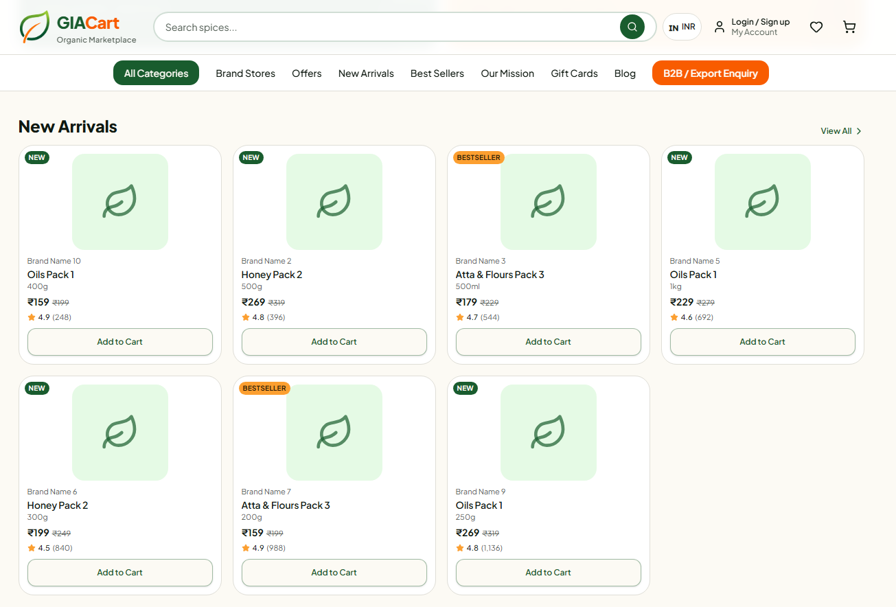 GIACart marketplace desktop preview 4