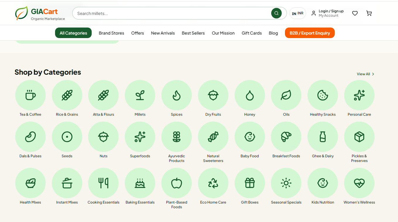 GIACart marketplace desktop preview 2
