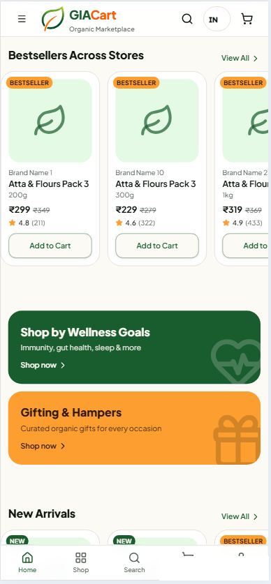 GIACart marketplace mobile preview 3